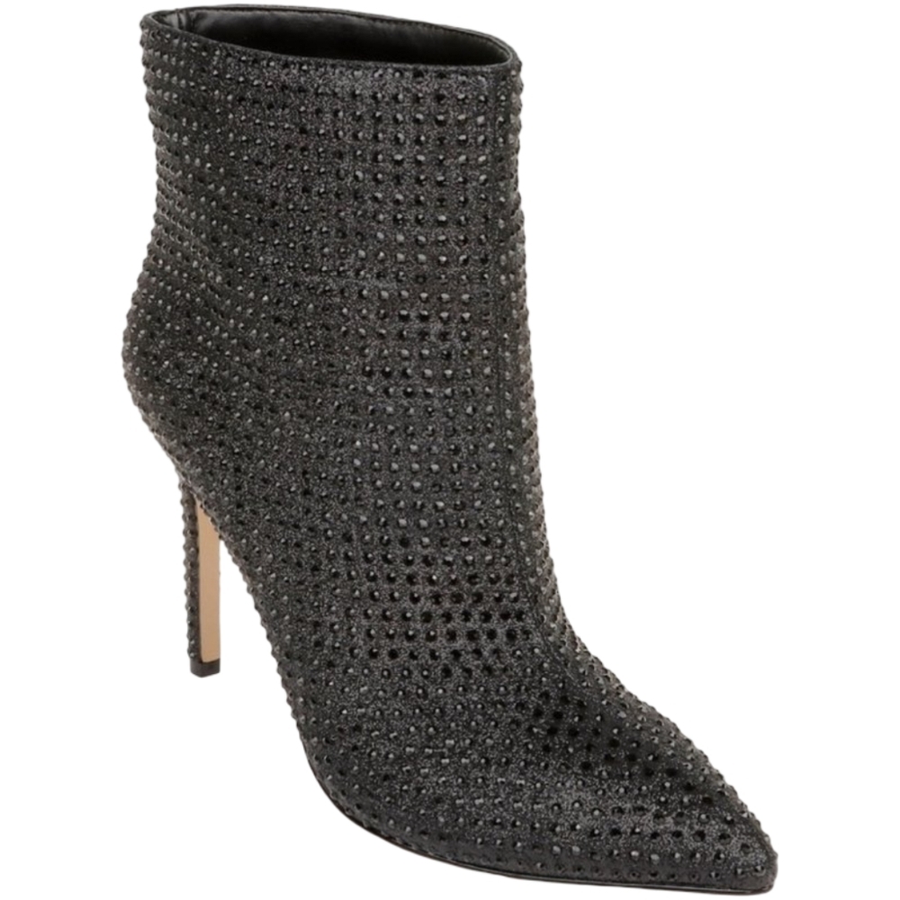Jewel Badgley Mischka Jude Rhinestone Ankle Bootie Pointed Toe High Heel Size 8